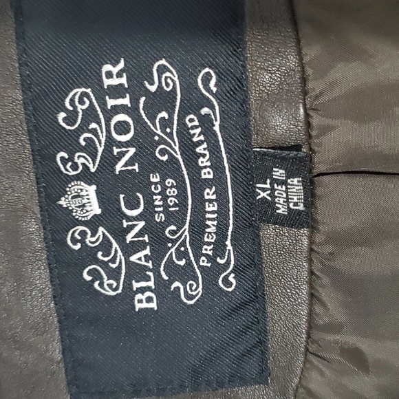 Blank Noir Vegan Leather Moto Jacket Extra Large XL Dark Green - Picture 3 of 16